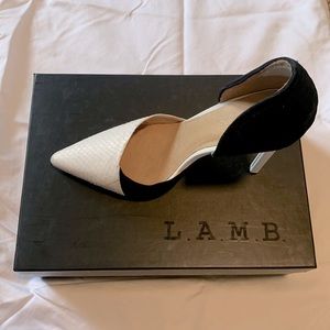 LAMB animal skin and leather designer heels